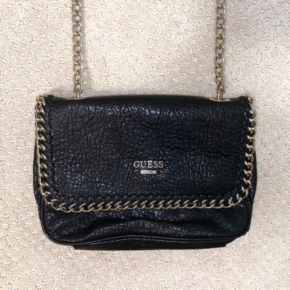 Guess Black Leather Crossbody with Gold Detail - Picture 3 of 6